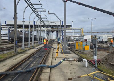 Prace w terenie przy torach PKP