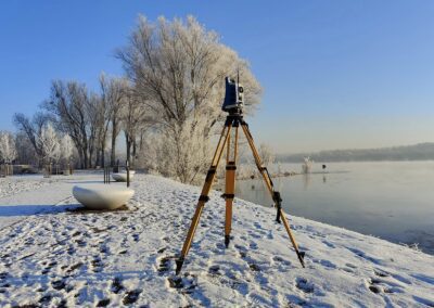 Pomiary geodezyjne zimą